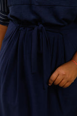 Jupe longue  stretch bleu marine