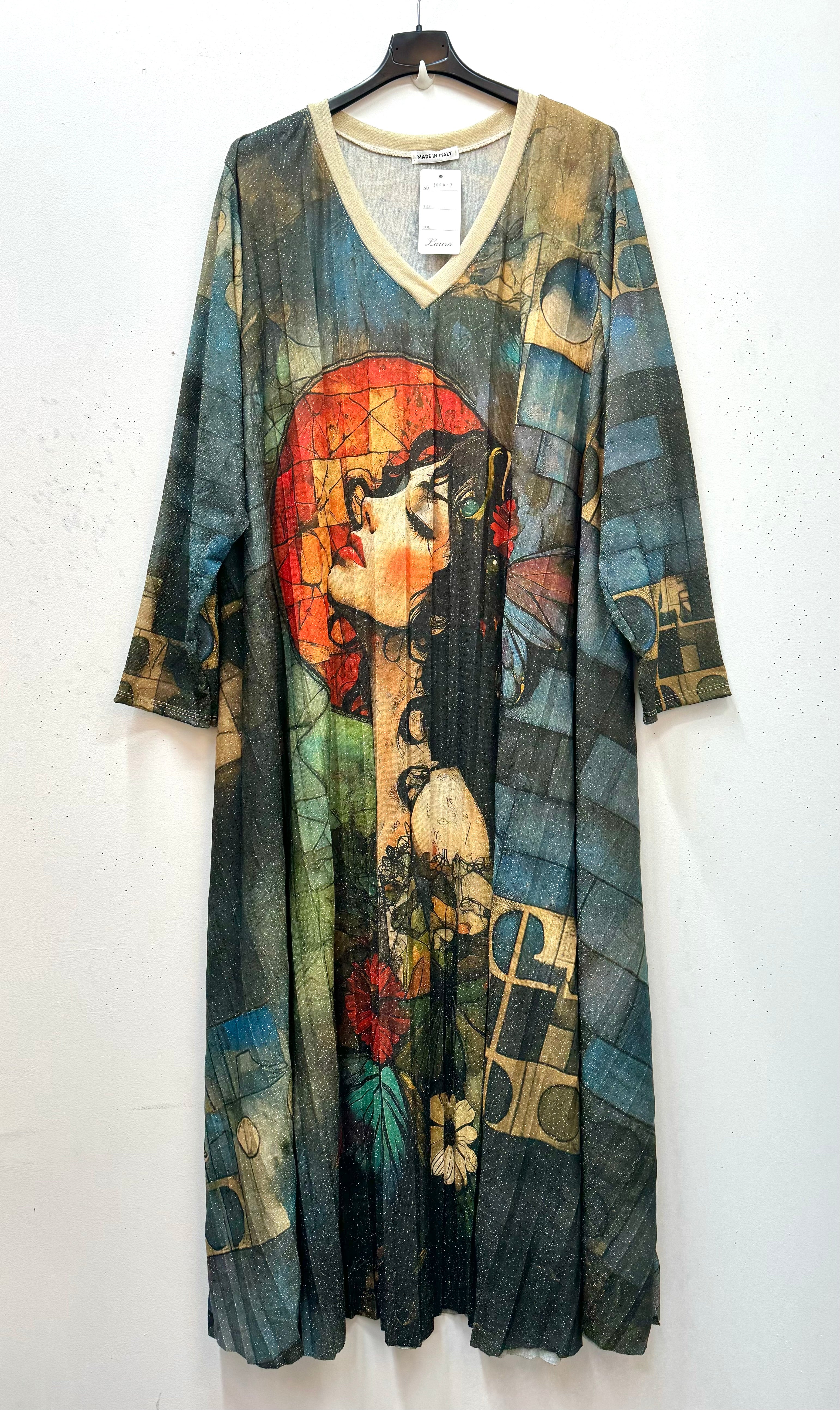 Robe longue plissée
