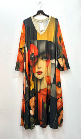 Robe longue plissée