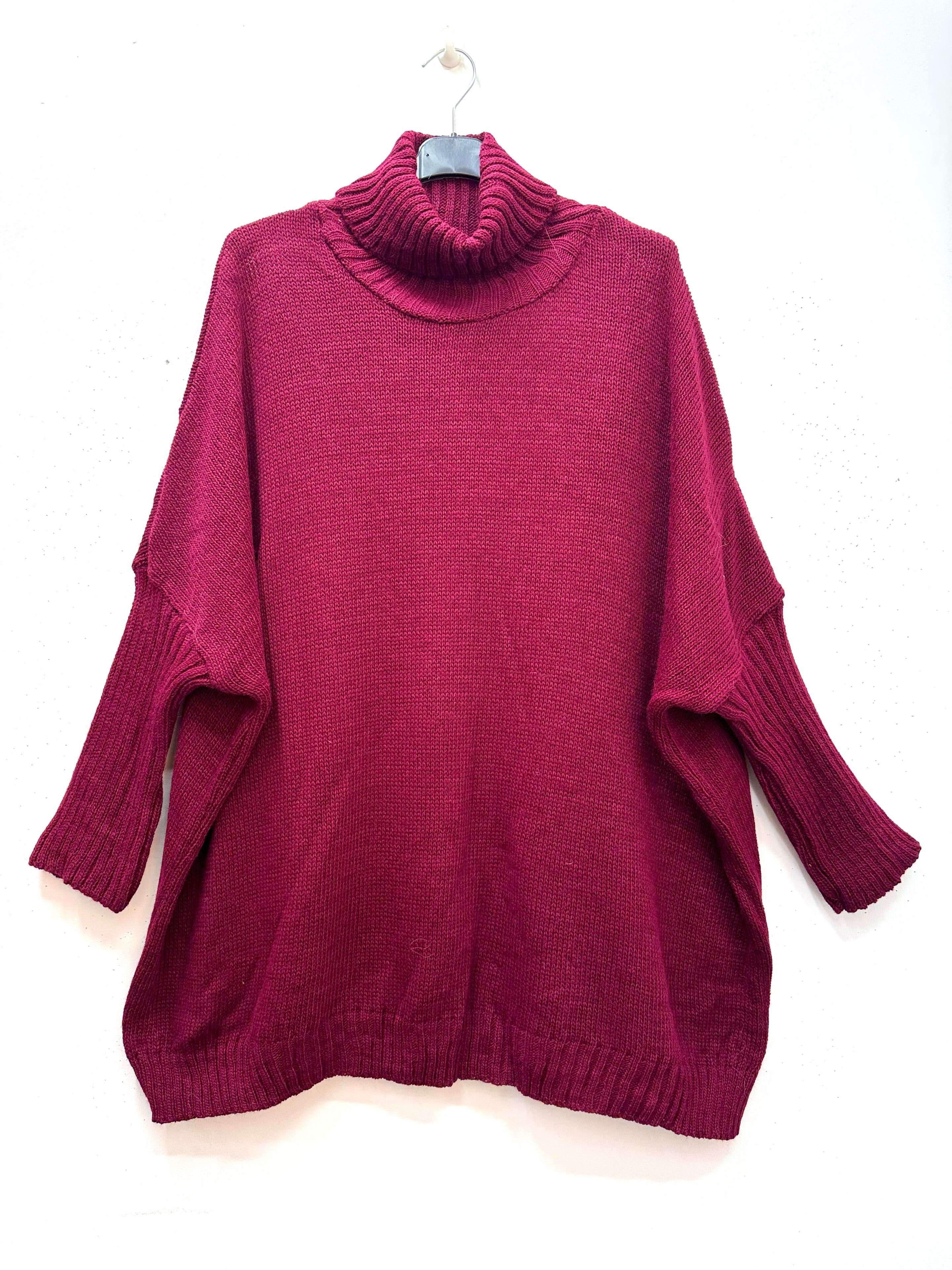 Pull col roulé en grosse maille
