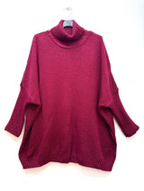 Pull col roulé en grosse maille