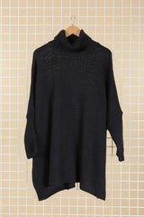 Pull col roulé en grosse maille
