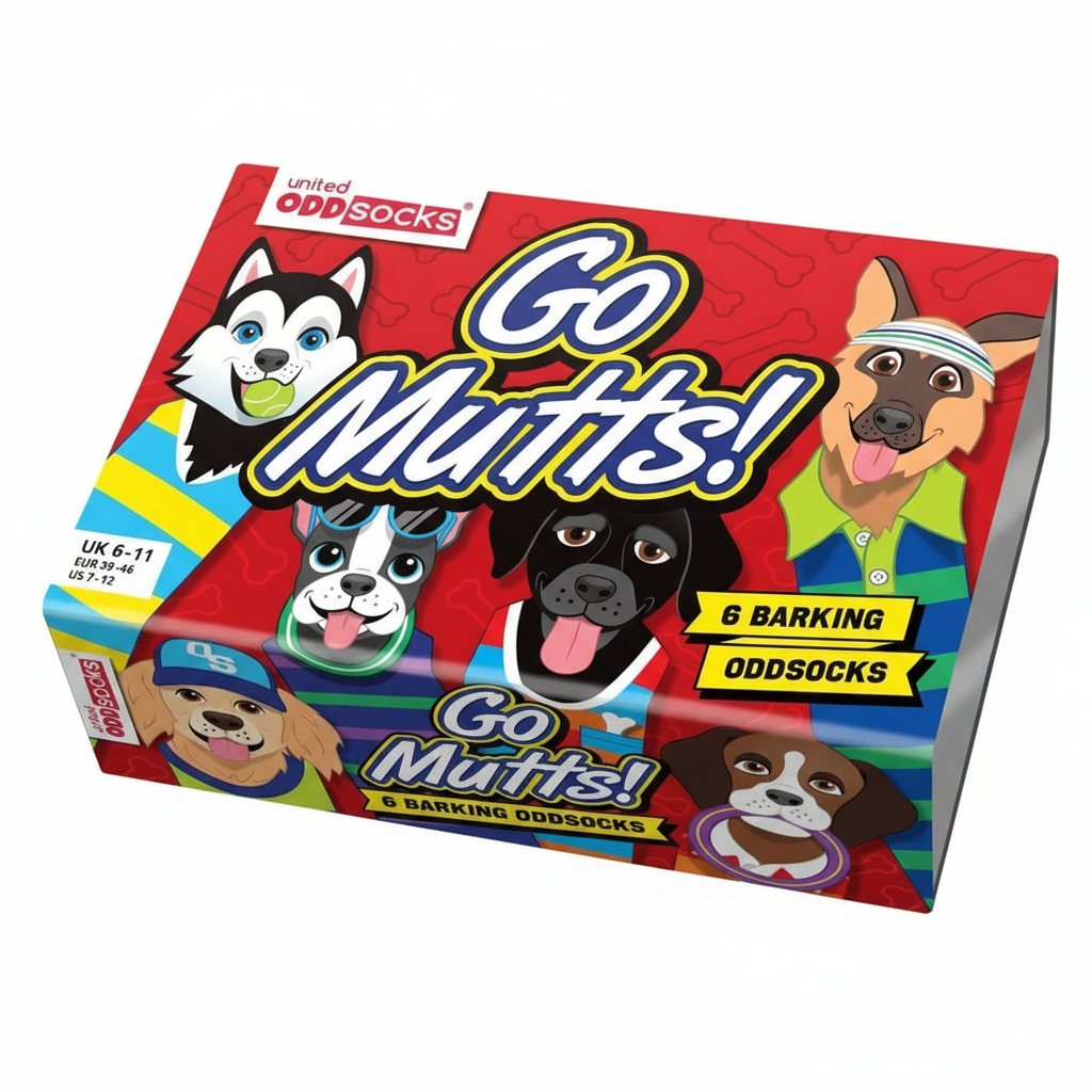 GO MUTTS ! | Coffret cadeau de 6 chaussettes dépareillées - 39-46