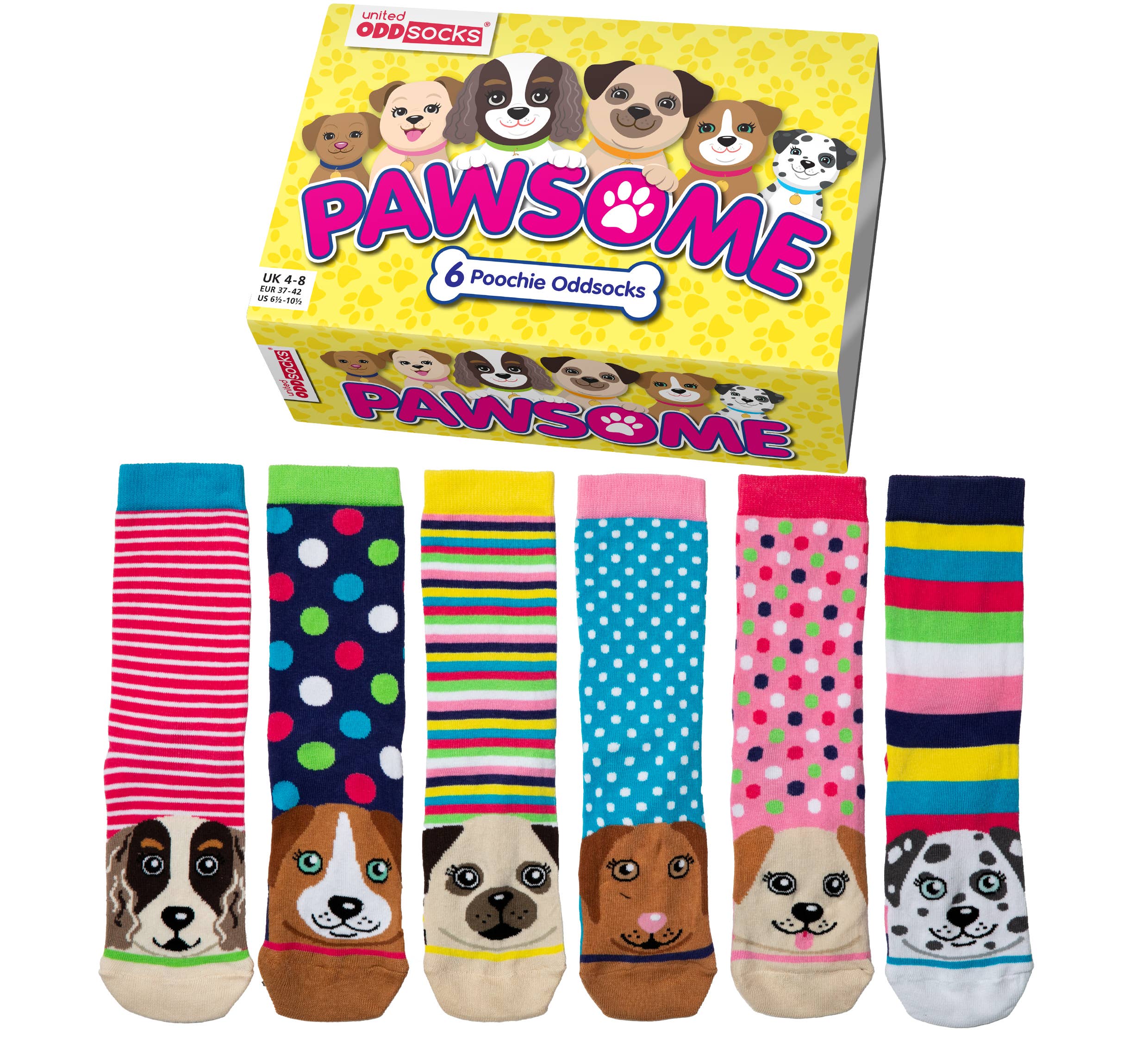 PAWSOME | Coffret cadeau de 6 chaussettes dépareillées - 37-42