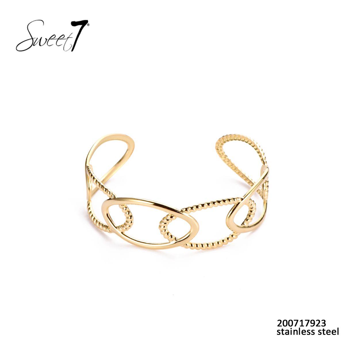 Bracelet manchette - Anneaux entralacés