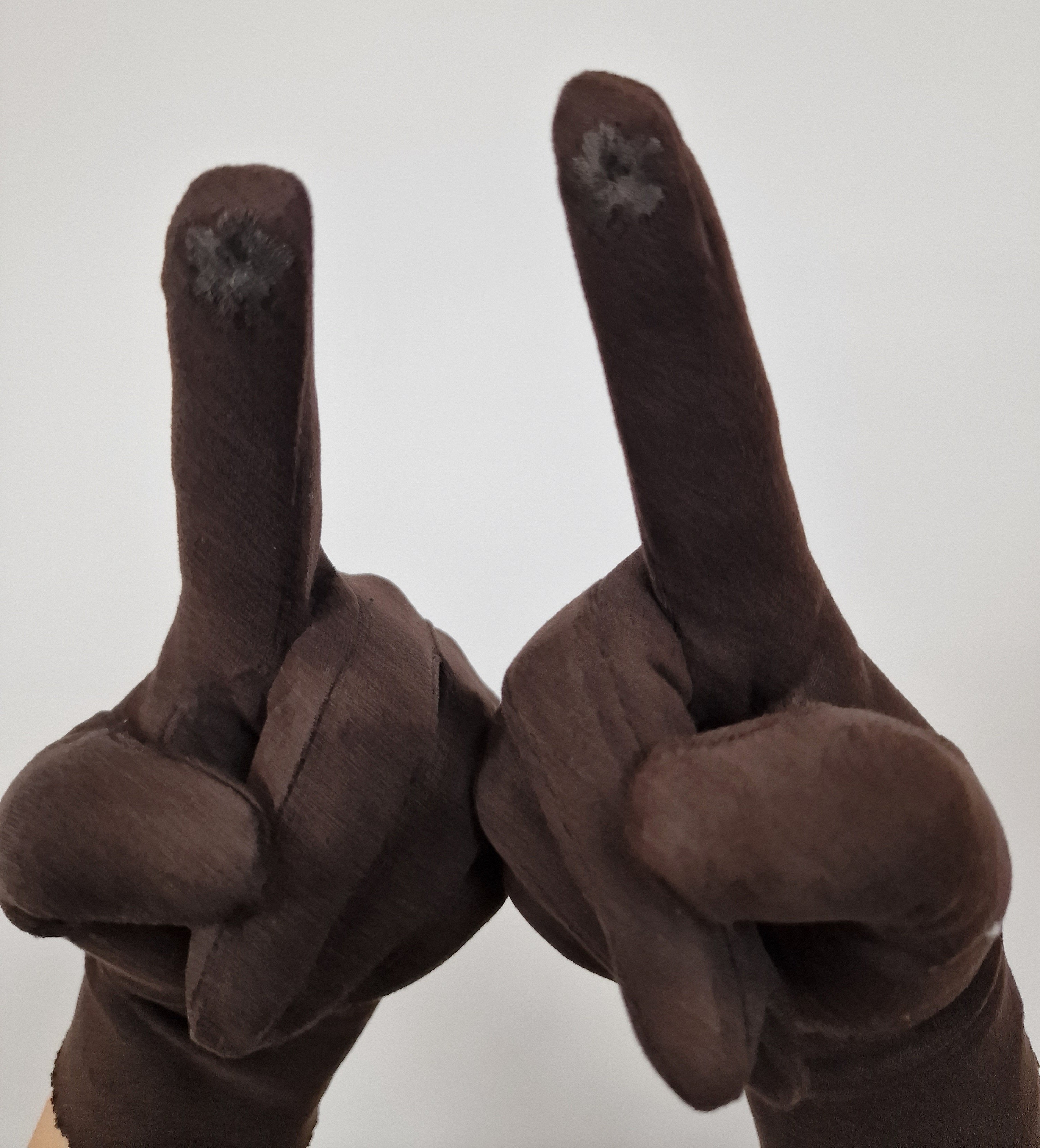 Gants en suédine avec ponpom