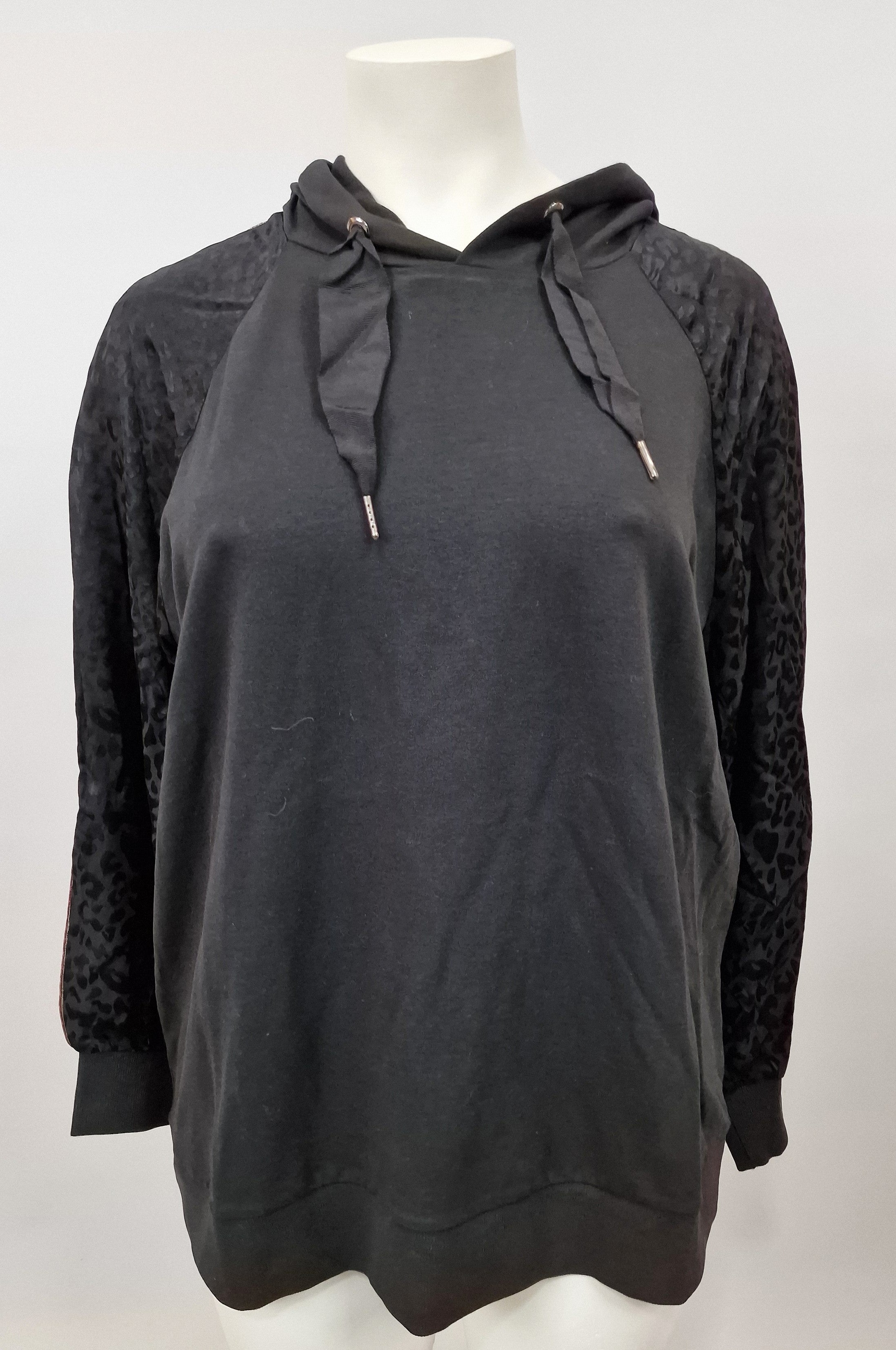 Sweat à capuche  ligne brune sur les manches