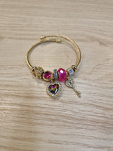 Bracelet souple Coeur et Clé
