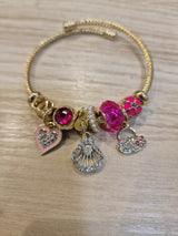 Bracelet souple cœur et coquillage