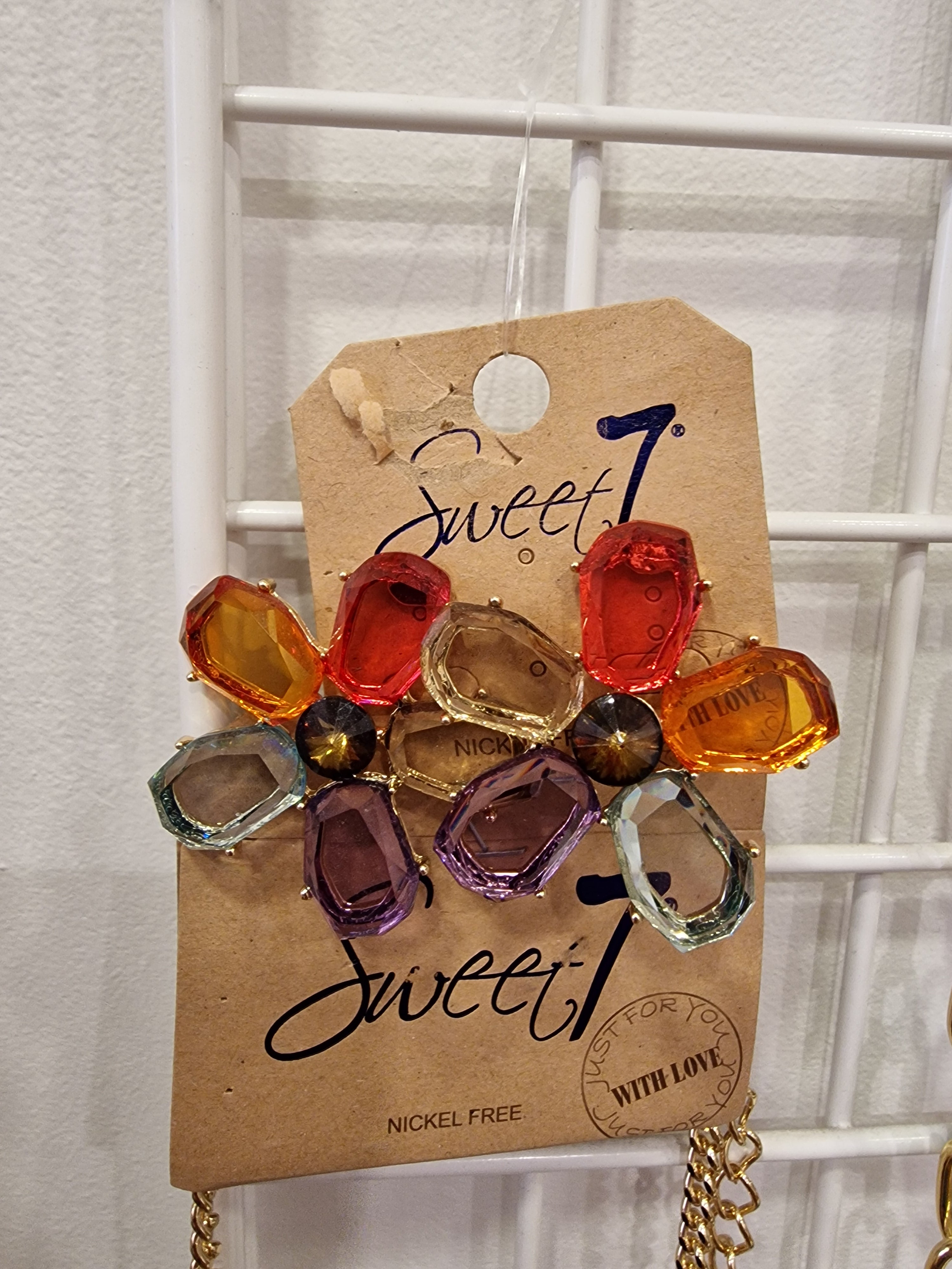 Boucles d'oreilles fleurs colorées et transparentes