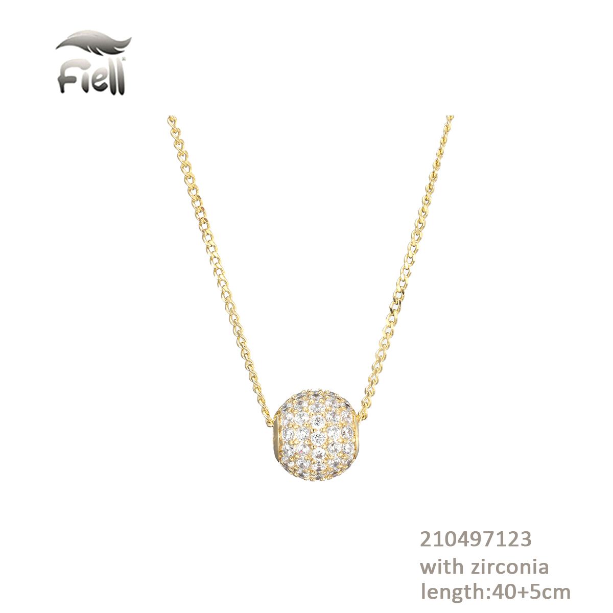 Collier court - petite boule brillante