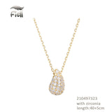 Collier court - petite goute brillante