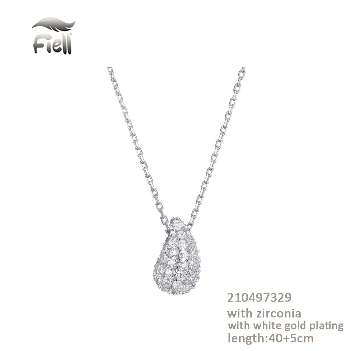 Collier court - petite goute brillante