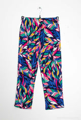 Pantalon fluide imprimé feuilles colorées