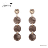 Boucles d'oreilles - Cercles nacrés brun