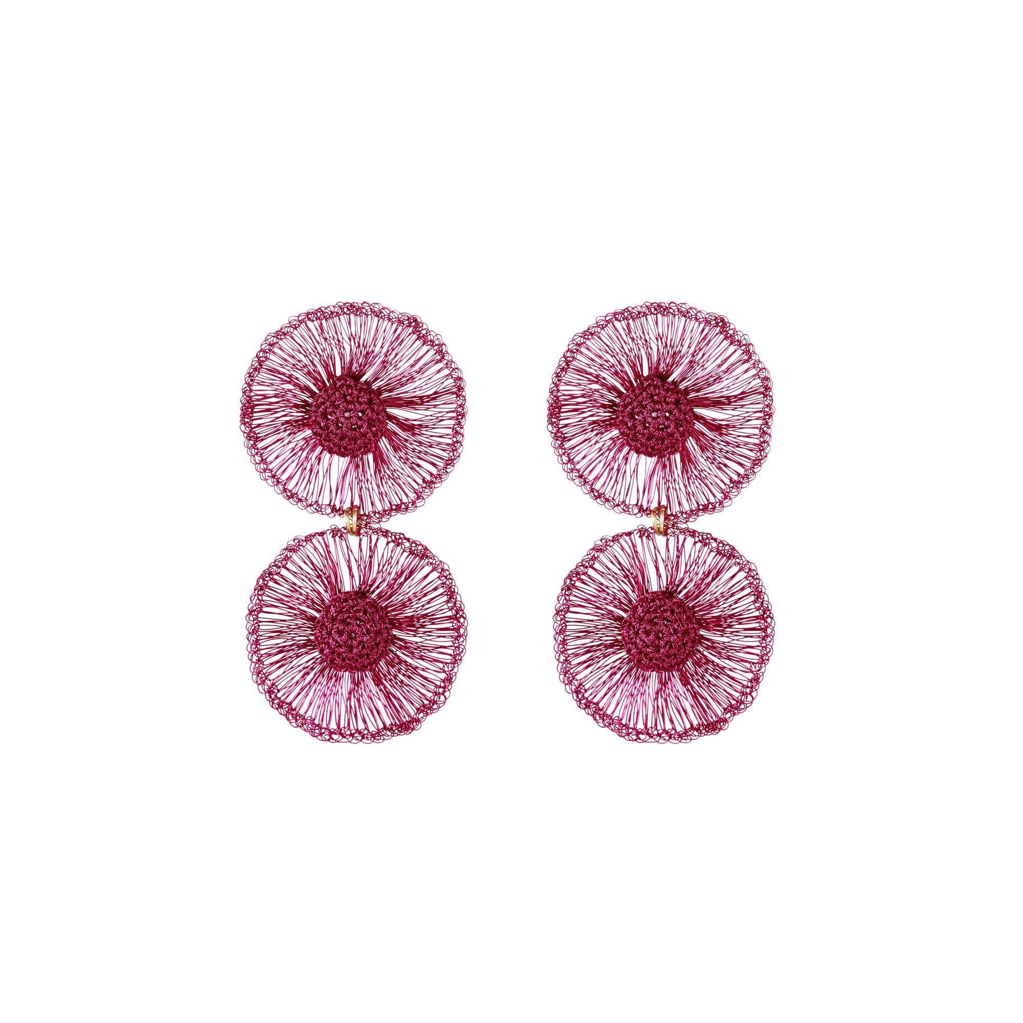 Boucles d'oreilles - Fleurs fil métal