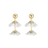 Boucles d'oreilles - Fleurs pendantes fil métal