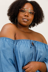 Robe en jean avec col élastique
