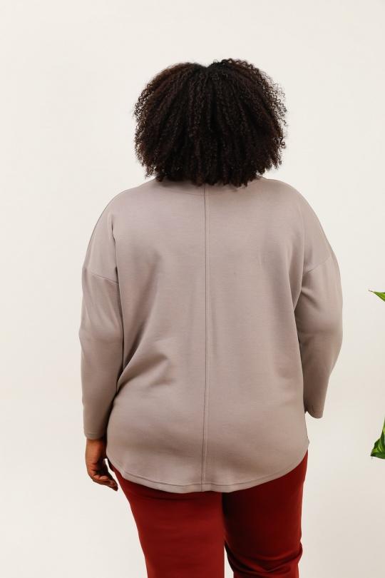 Sweat col rond coeur léopard