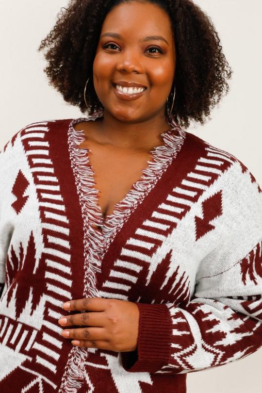 Gilet ouvert avec franges