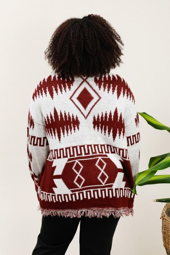 Gilet ouvert avec franges