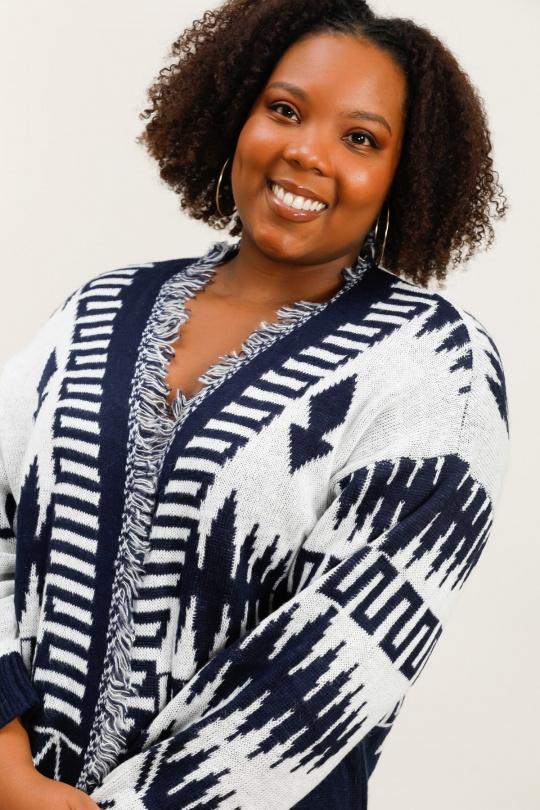 Gilet ouvert avec franges