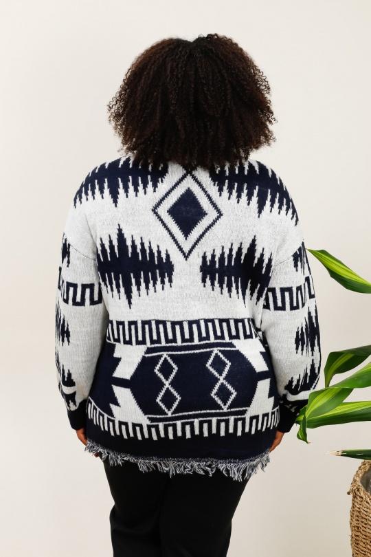 Gilet ouvert avec franges