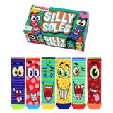 SILLY SOLES - Coffret cadeau de 6 chaussettes dépareillées - 30,5-38,5