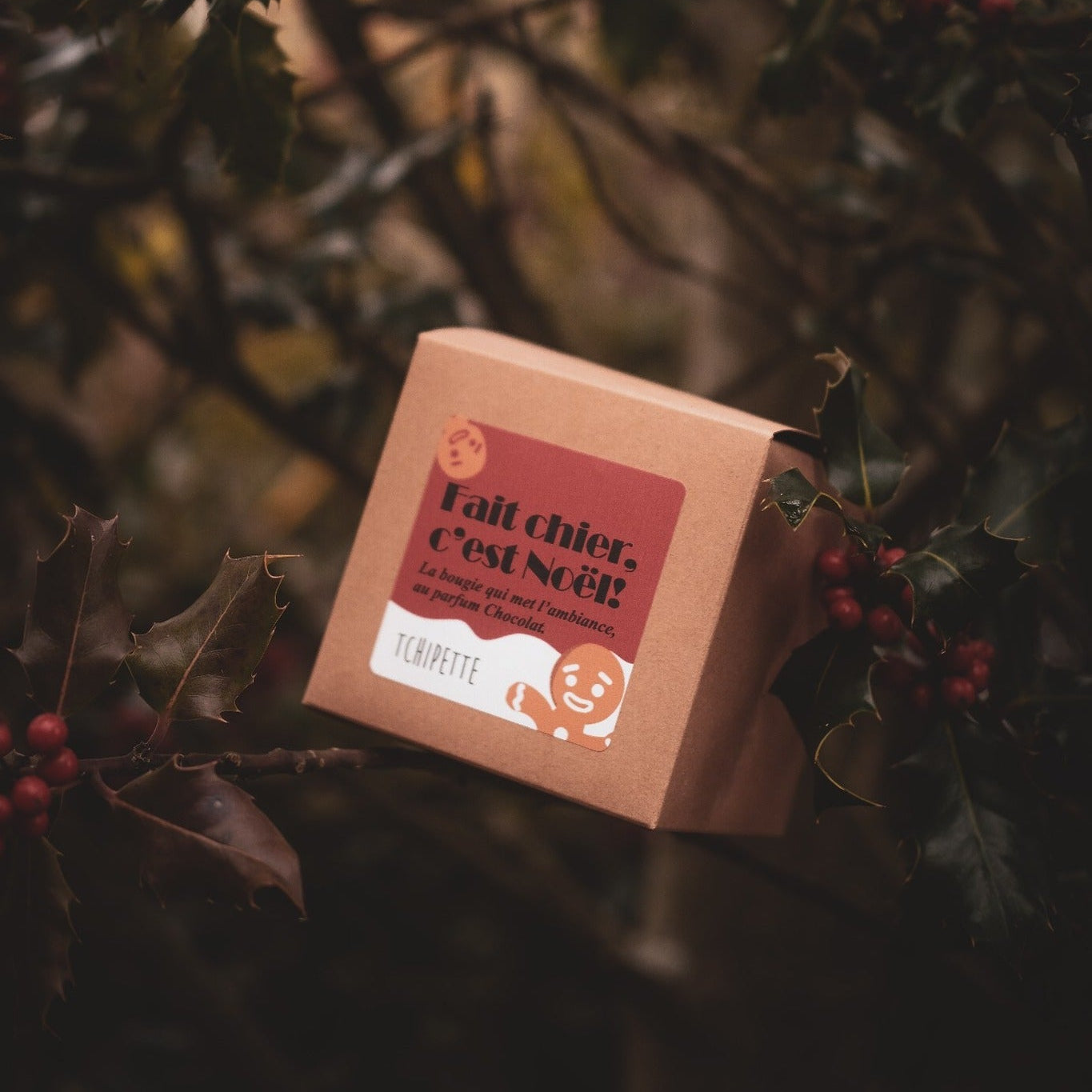 Bougie artisanale - Fais chier, c'est Noël ! (chocolat)