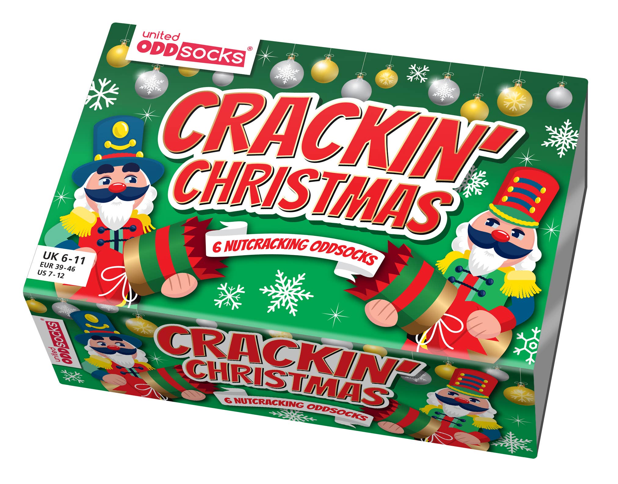 CRACKIN' CHRISTMAS | Coffret cadeau de 6 chaussettes dépareillées - 39-46