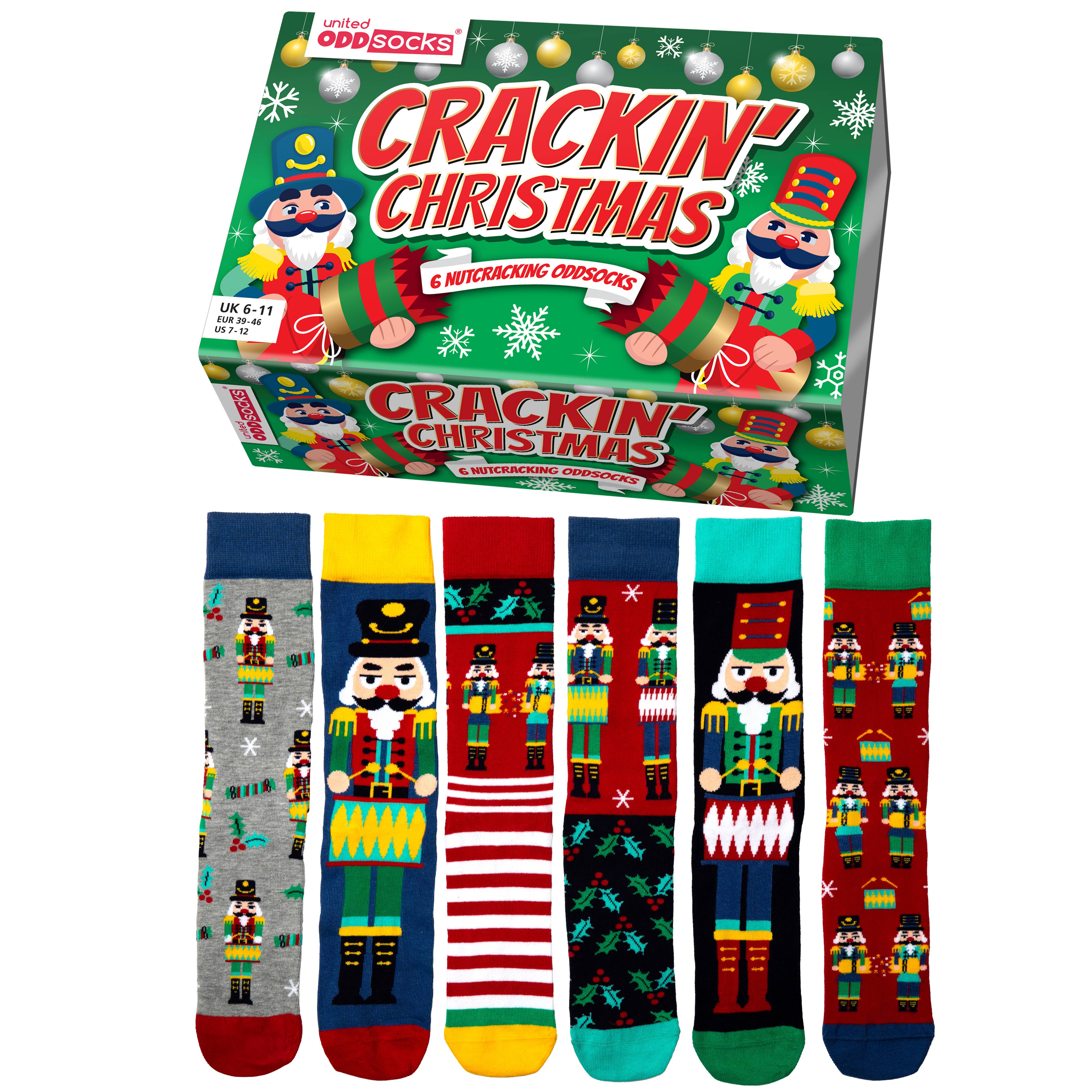 CRACKIN' CHRISTMAS | Coffret cadeau de 6 chaussettes dépareillées - 39-46