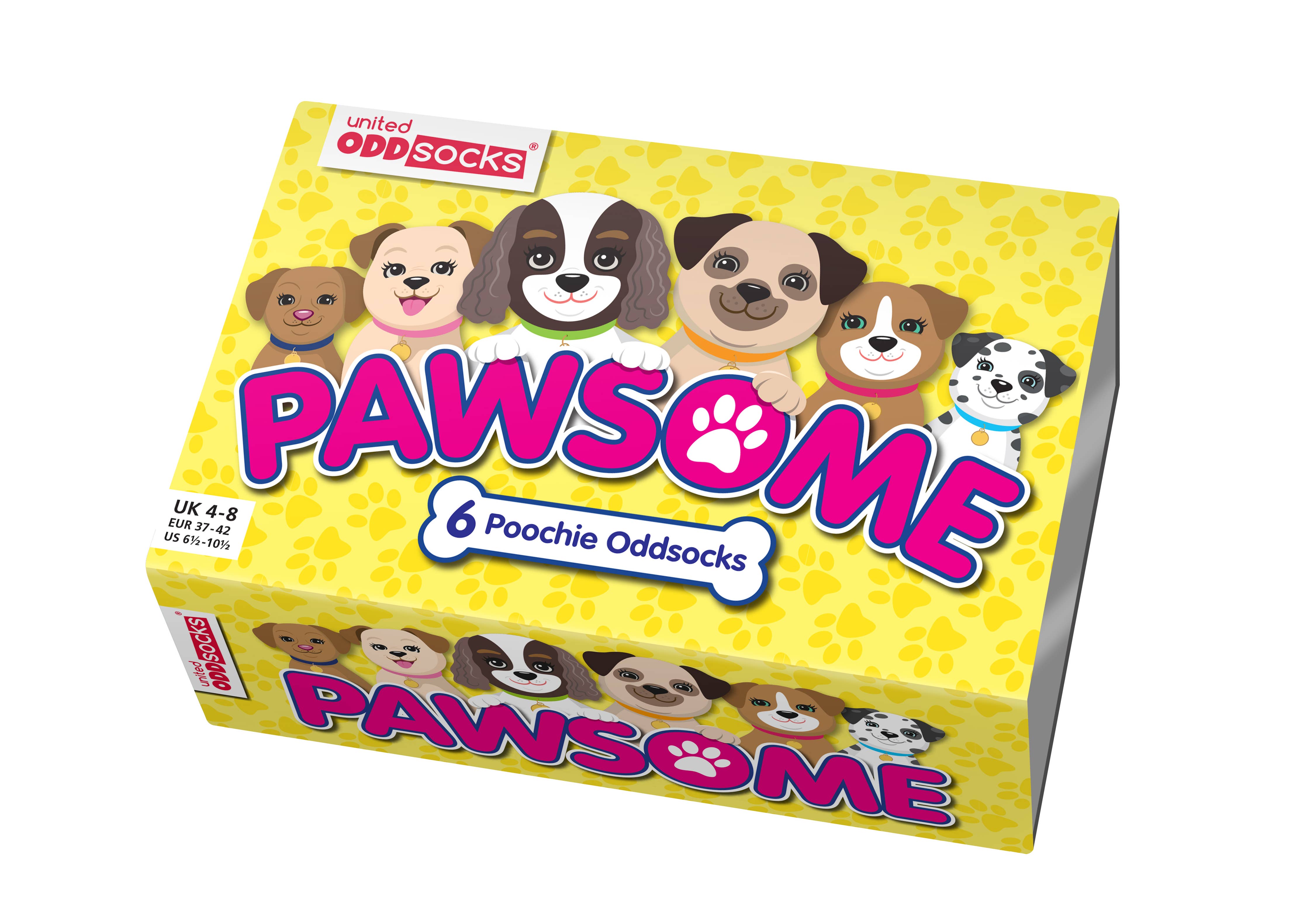 PAWSOME | Coffret cadeau de 6 chaussettes dépareillées - 37-42