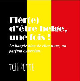 Bougie artisanale - Fier d'être belge ! (Cuberdon)