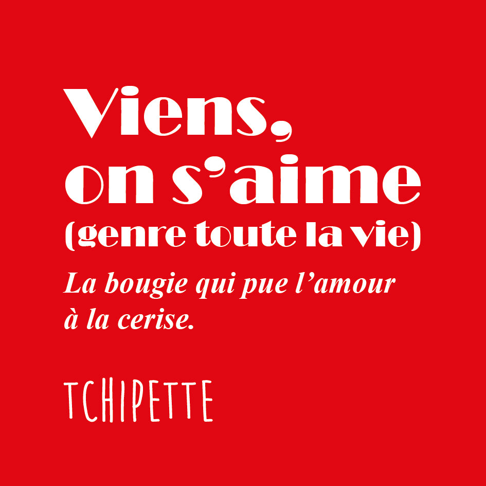 Bougie artisanale - Viens on s'aime ! (Cerise)