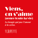 Bougie artisanale - Viens on s'aime ! (Cerise)