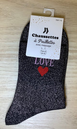 Chaussettes à paillettes - Love ❤️ (36-42)