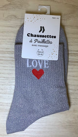 Chaussettes à paillettes - Love ❤️ (36-42)