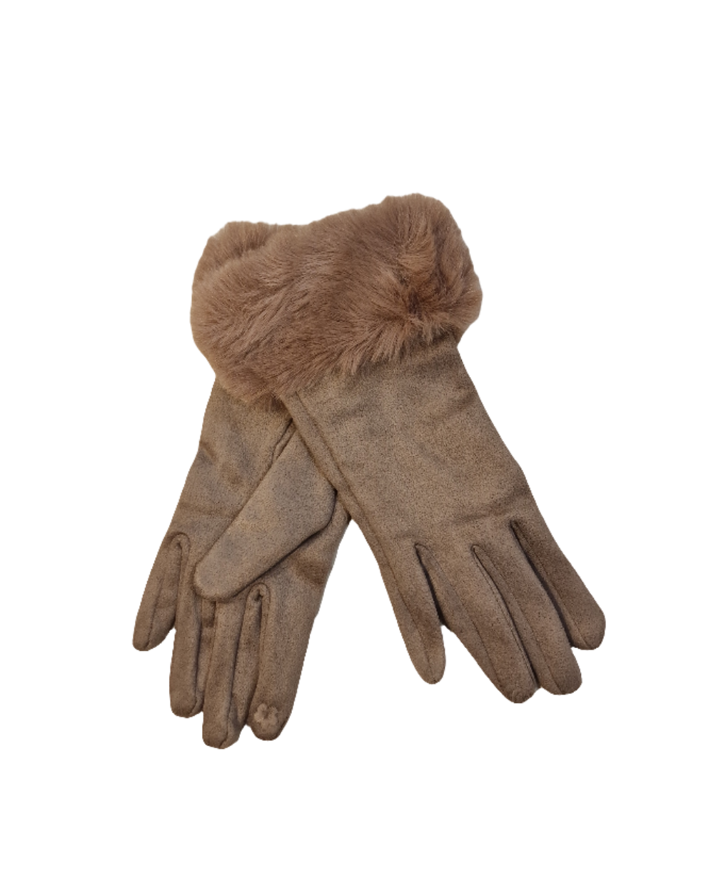 Gants avec bord fourré
