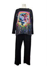 Pyjama en velours - Lilo et Stitch arc en ciel