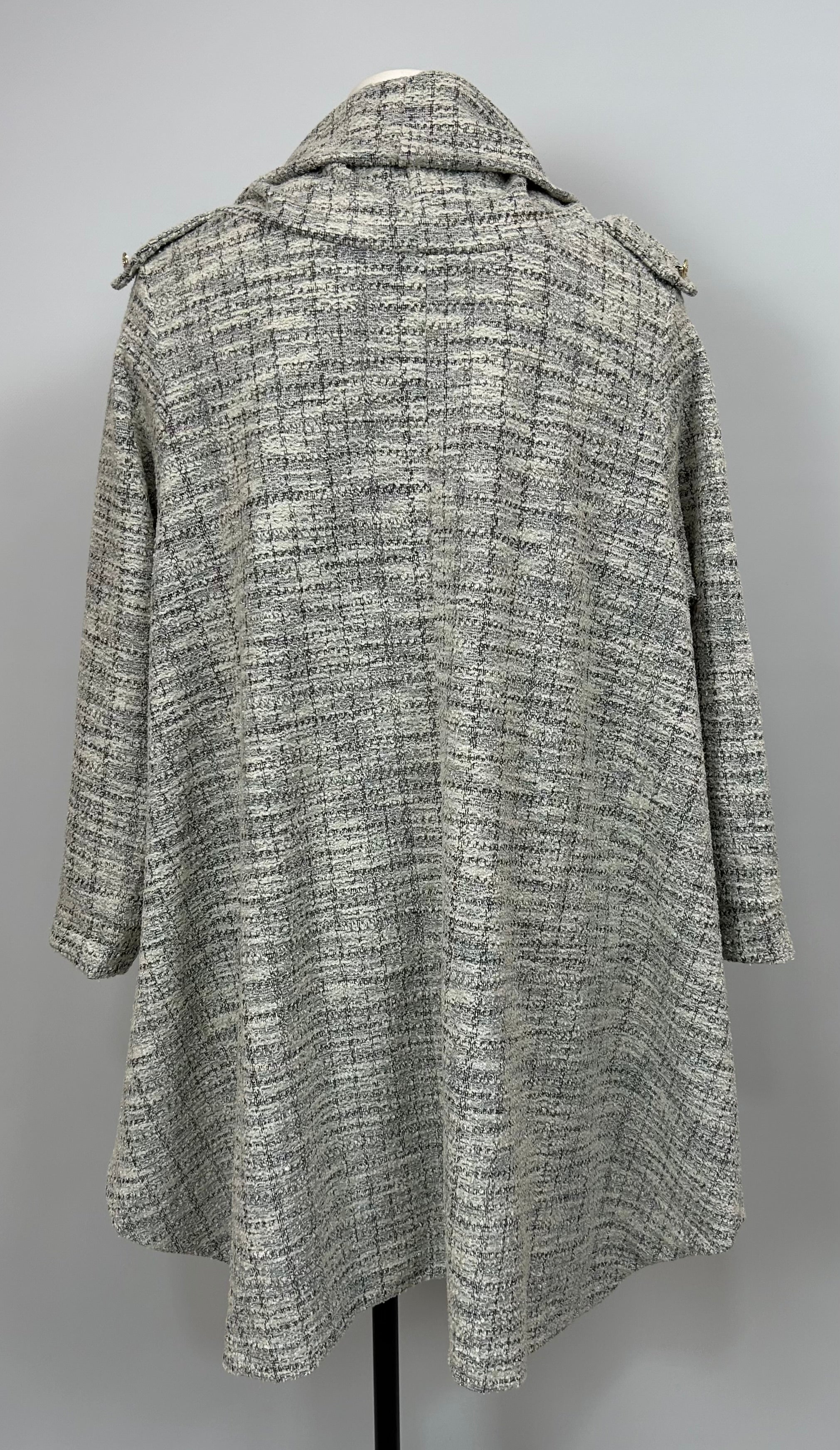 Pull KATY col boule - tweed gris