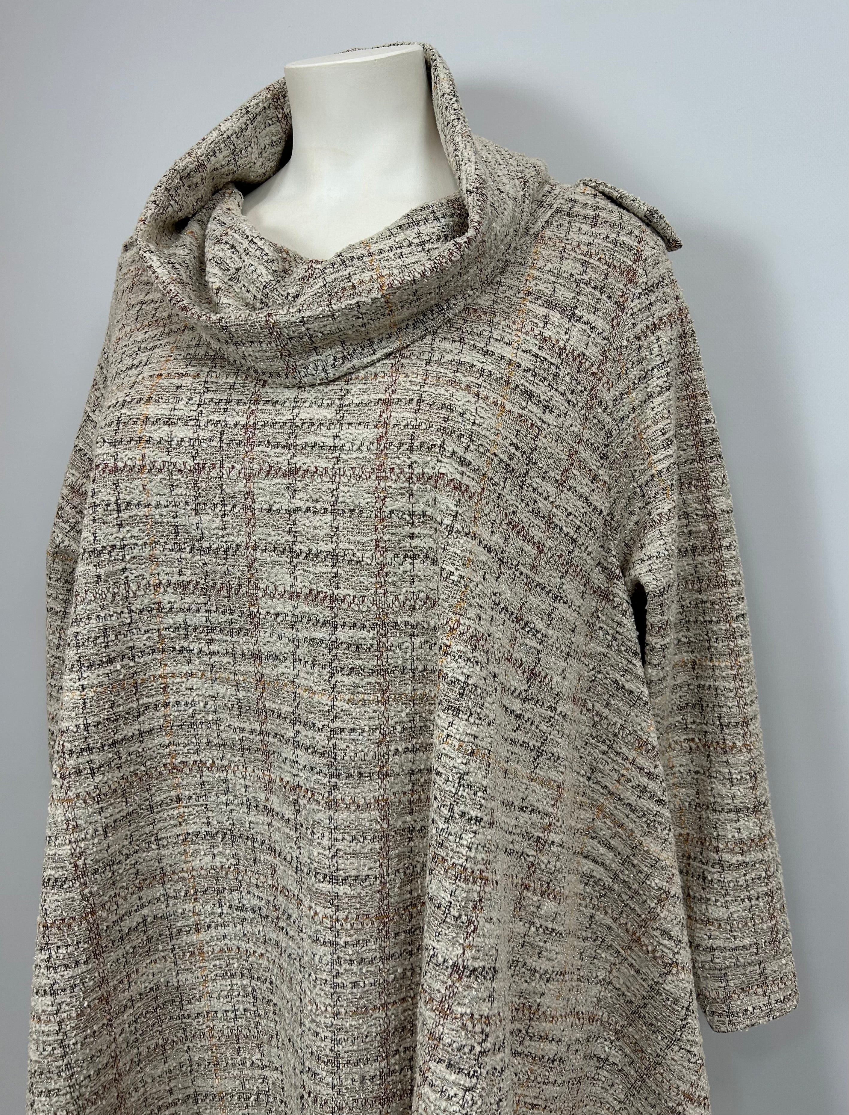 Pull KATY col boule - tweed beige
