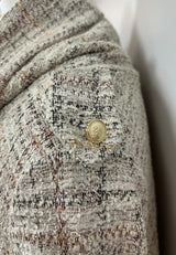 Pull KATY col boule - tweed beige