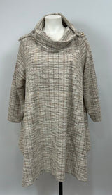 Pull KATY col boule - tweed beige