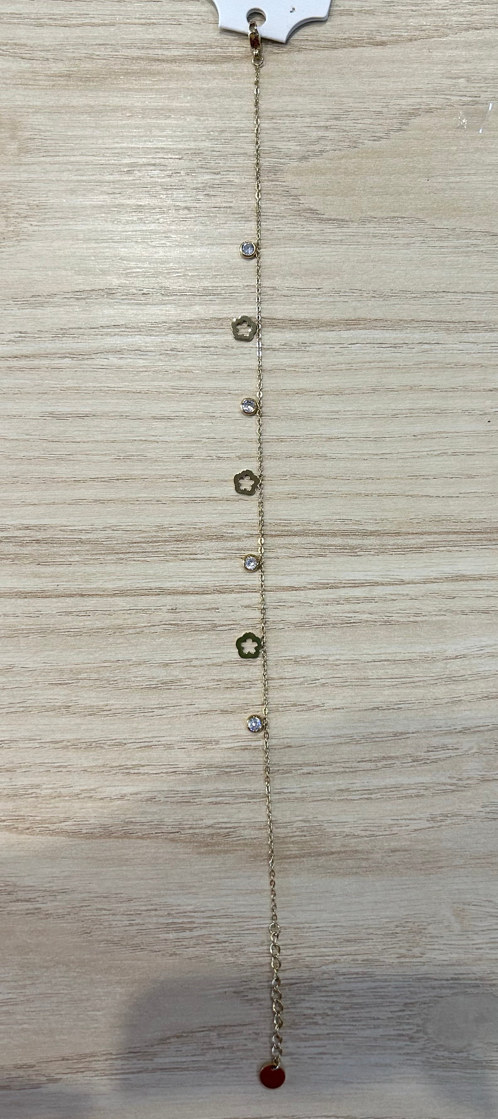 Bracelet pour cheville Fleur percée