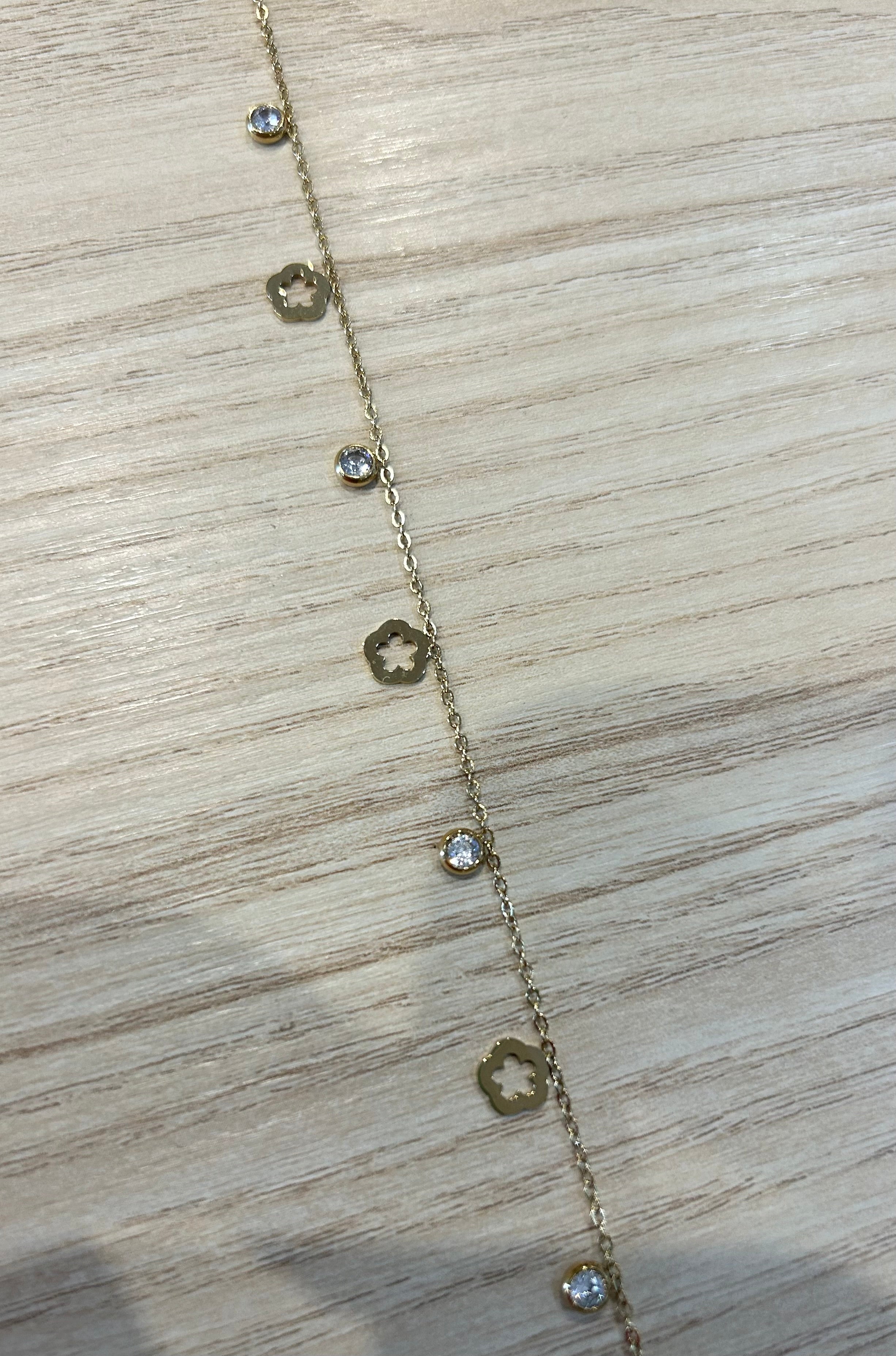 Bracelet pour cheville Fleur percée