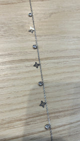 Bracelet pour cheville trèfle et petit strass