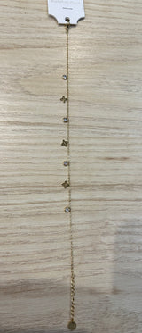 Bracelet pour cheville trèfle et petit strass