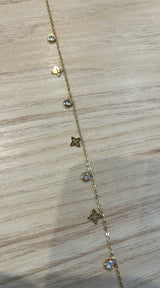 Bracelet pour cheville trèfle et petit strass