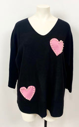 Pull léger cœurs perles