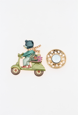 Broche aimantée - Ourson Scooter